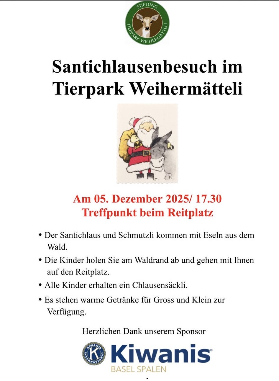 Santichlausenbesuch im Tierpark Weihermätteli