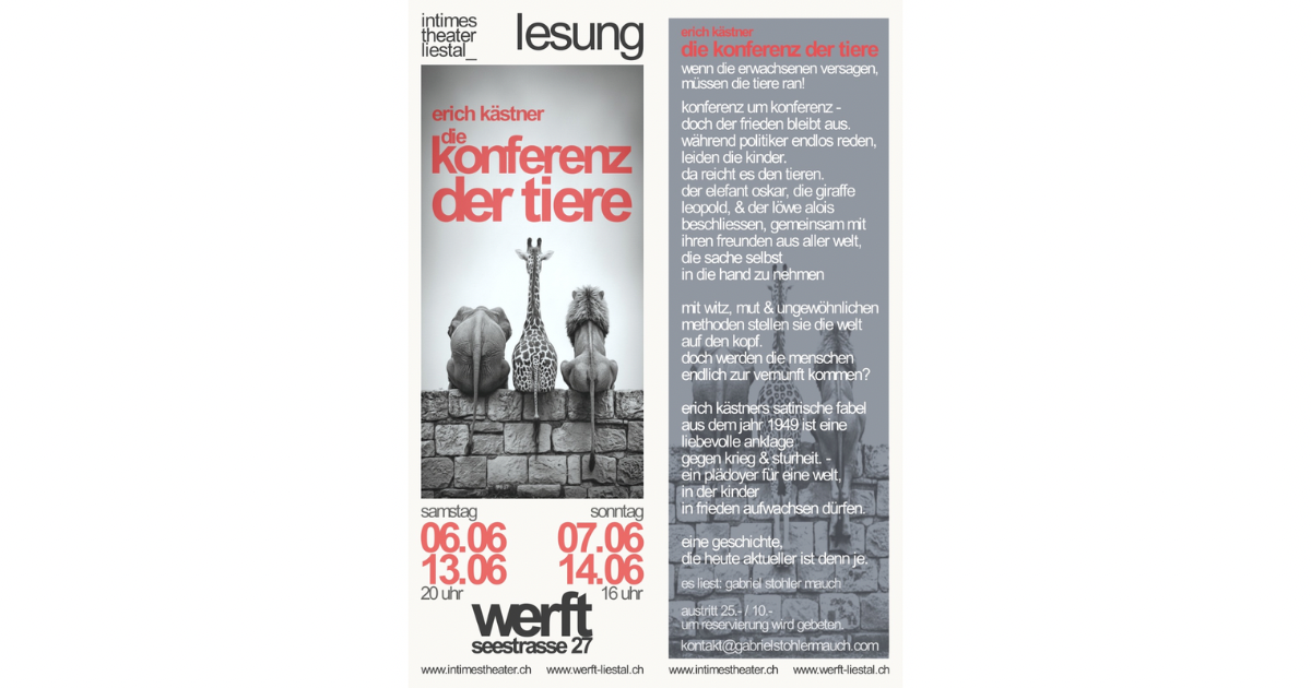 Konferenz der Tiere – Lesung im Kulturraum Werft
