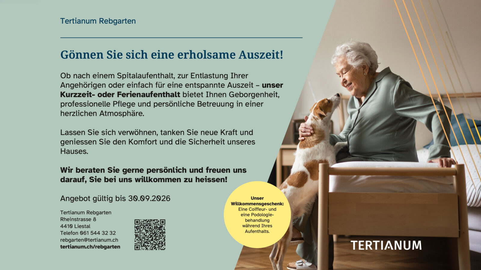 Gönnen Sie sich eine erholsame Auszeit im Tertianum Rebgarten